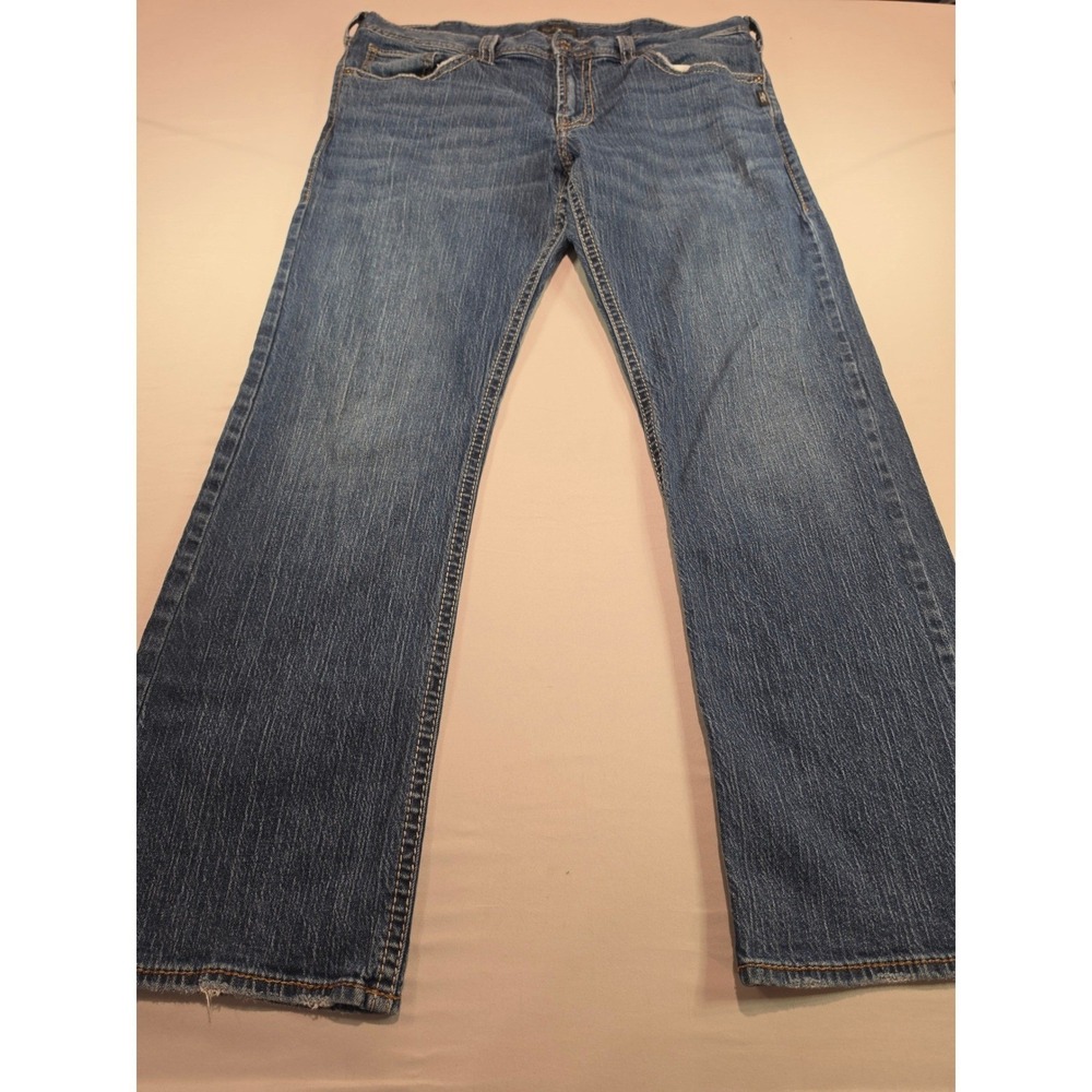 Silver Jeans Co Zac Relaxed Fit Straight Leg Blue Denim Jeans Mens 38x32 Medium